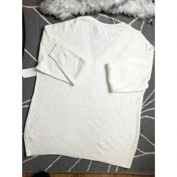 Topshop Size 12 Sweater V Neck Long Sleeves Pullover White Sweater NWT - Picture 2 of 3